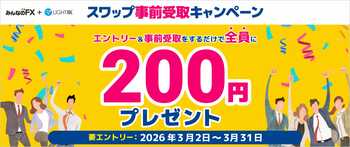 【みんなのFX】「スワップ事前受取キャンペーン」を開催！