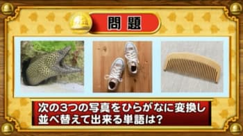 ＜『脳ベルSHOW』クイズ＞写真をひらがなに変換！並べ替えてできる言葉とは？
