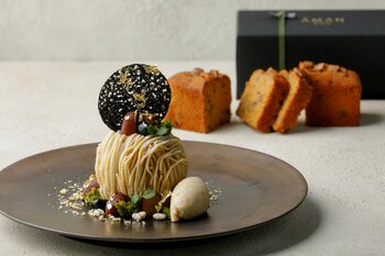 【アマン京都】最高級和栗の豊潤な味わいを堪能6層仕立ての「丹波栗のモンブラン」と「丹波栗のパウンドケーキ」