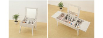 収納力と使いやすさを両立！お部屋になじむシンプルデザインのミラー付き収納テーブルを発売