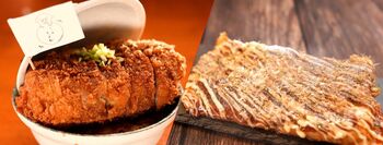 大阪府の新グルメは？日本一分厚い「５センチかつ丼」×卵と生地で包み込んだ「新感覚たこ焼き」【ＦＮＳご当地うま撮ＧＰ】