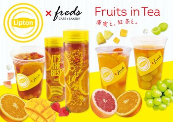 【フレッズカフェ】＼リプトン×フレッズカフェが再コラボ／大人気コラボが今夏も開催！新作「フルーツインティー　グリーン」や「むっちゃシャインマスカットティー」などフルーツたっぷりのメニューも登場！