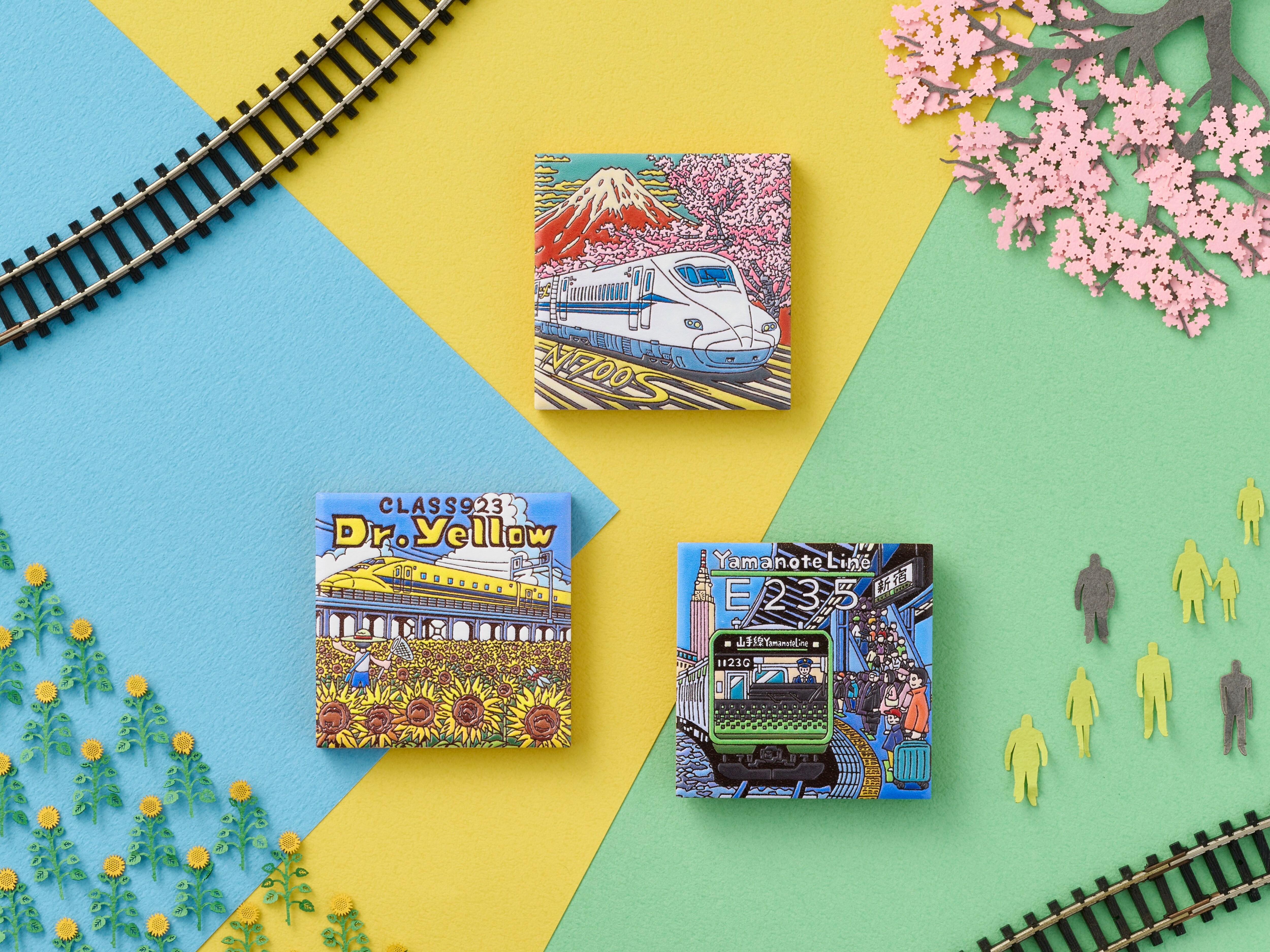 アメリカ　ハンドメイド　手描き　ガラス　オーナメント　箱入り　電車　鉄道 10月14日「鉄道の日」JRの人気車両を立体化した『電車で旅する