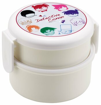 アイコン風デザインのコナンのキャラクターたちが大集合！名探偵コナン 丸型ランチボックス２段