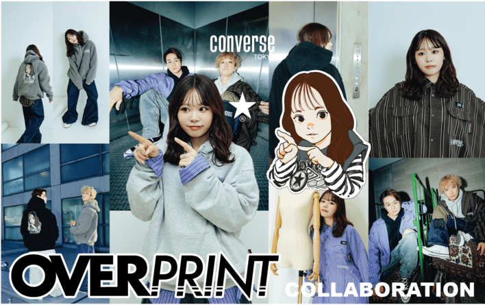 Z世代を魅了し続ける〈over print〉と三度目のコラボレーション。イラストレーター・〈COTOH〉による描き下ろしのグラフィックを落とし込んだアイテムなどをラインナップ。