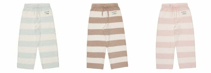 gelato pique パウダーベア刺繍ボーダーロングパンツ モカベージュ gelato pique パウダーベア刺繍ボーダーロングパンツ モカ