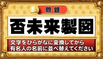 【おめざめ脳トレ】この文字を並べ替えると浮かび上がる有名人は誰でしょう？【『クイズ！脳ベルSHOW』より】