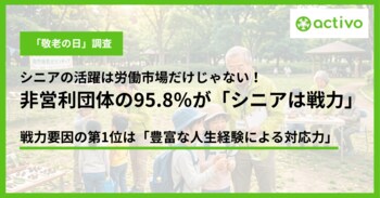 【敬老の日調査】シニアの活躍は労働市場だけじゃない！非営利団体の95.8%が「シニアは戦力」と回答