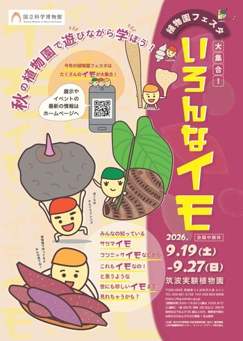 【国立科学博物館　筑波実験植物園】企画展「植物園フェスタ-大集合！いろんなイモ-」開催および報道内覧会のご案内