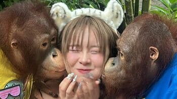 ティーンのカリスマ・さくら「ちゅーされた」念願のサファリワールドで動物たちと至近距離ショット「え、ほんもの？」