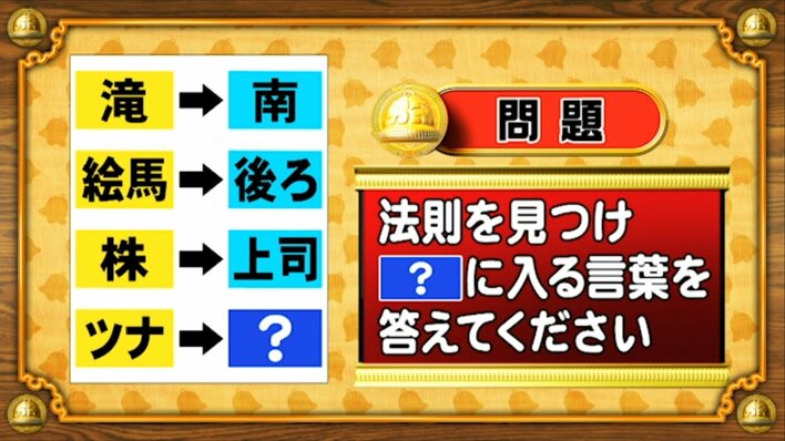 【おめざめ脳トレ】法則を解読！「？」に入る言葉を答えてください【『クイズ！脳ベルSHOW』より】