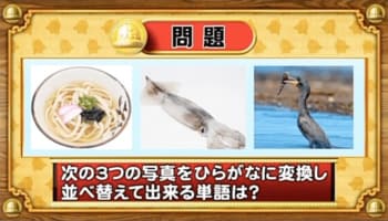 ＜『脳ベルSHOW』クイズ＞写真をひらがなに変換！並べ替えてできる言葉とは？