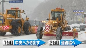 【最強寒波襲来】新潟･湯沢町 “除雪のプロ集団” に密着…巨大重機駆使した“連係プレー”トンネル内では“つらら落とし”も