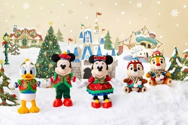 パーク完売】ディズニー ミッキー ミニー クリスマス ぬいぐるみバッジ