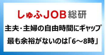 主婦・主夫の自由時間 最も余裕がないのは「6～8時」