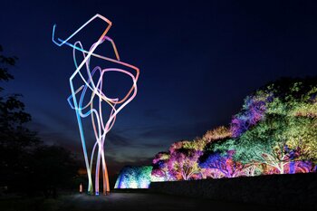『チームラボ 福岡城跡 光ノ祭』、10月30日(金)から7年ぶりに開催。夜の福岡城跡が、人々の存在で変化するアート空間に。
