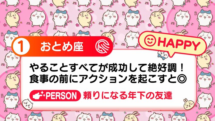 【画像7枚】きょうの「ちいかわ占い」各星座の順位を写真で見る