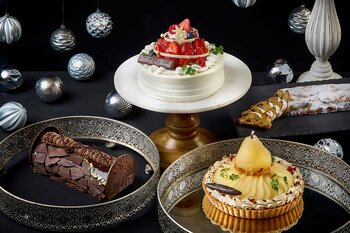 【ウェスティン都ホテル京都】希少な洋梨ル レクチェを使用した上質クリスマスケーキ伝統ブッシュドノエルとショートケーキの３種販売