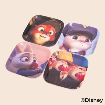 【ディズニー ズートピア】映画の名シーンが食卓に！「ジュディ」や「ニック」たちの豊かな表情を楽しむメラミンミニプレート4Pセットがスケーターから新登場！