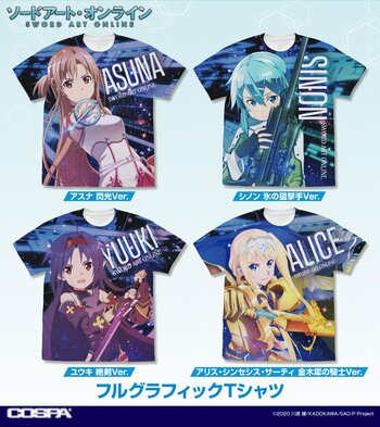 【株式会社コスパ】『ソードアート・オンライン』アスナたちのフルグラフィックTシャツなどが登場！9月開催のイベントでの先行発売も決定！