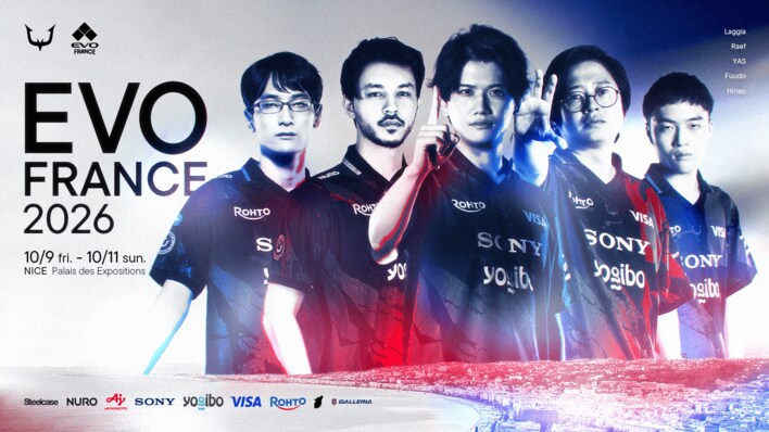 eスポーツチーム「REJECT」ふ～ど・YAS・ひなお・Laggia・Raef、フランス・ニースで開催の『EVO FRANCE 2026』に出場