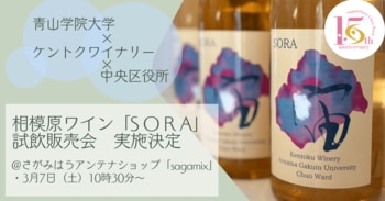 【相模原市】青学生が企画したオリジナルワイン「ＳＯＲＡ」を、学生自らが店頭販売する試飲販売会を実施します ！