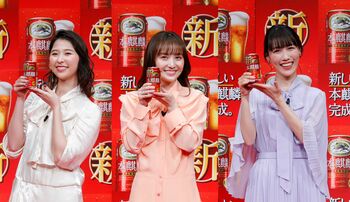 ももクロ 春の装いで「乾杯！」 百田夏菜子は「コクを知って大人になった」