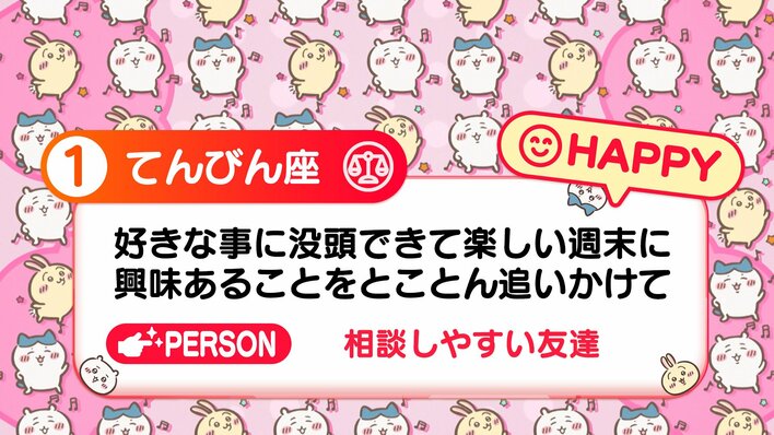 【画像7枚】きょうの「ちいかわ占い」各星座の順位を写真で見る