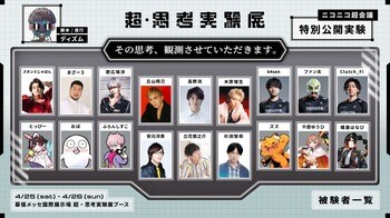 「え、この人がこんな選択を……？」俳優・声優・ストリーマー・VTuberら豪華18名が被験者として挑む"じぶん没入体験"エンターテインメント『超・思考実験展』、配信チケット販売開始
