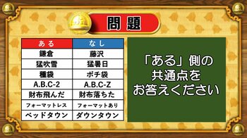 【おめざめ脳トレ】あるなしクイズ！「ある」側の共通点はなんでしょうか？【『クイズ！脳ベルSHOW』より】