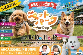 モールまるごと、ペットと楽しむ3日間！ABCテレビ×WHATAWON初の「ABCペットパーク for Dog」、9月10日(木)12時チケット販売開始