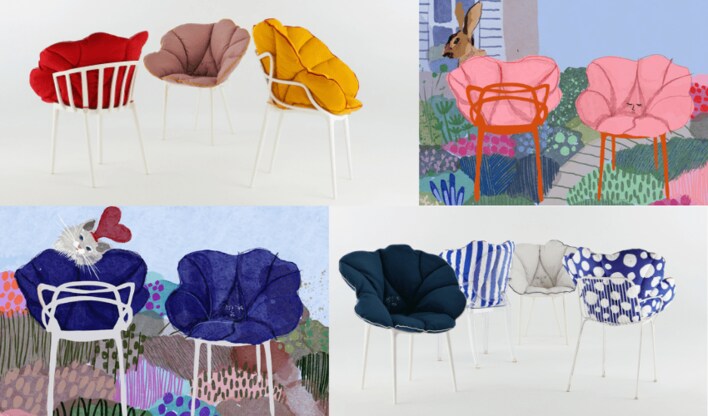 Kartell名作チェアを「アームチェア」へ進化させる専用クッション「アリスズフラワーズクッション」が発売開始