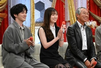 月9初主演！福原遥「前向きな作品にできるように」林遣都と柳葉敏郎と手をつないで仲の良さをアピール『フジテレビドラマライブ2025・夏』