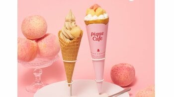 7月23日発売！ジェラート ピケ カフェ 夏にぴったりのクレープとソフトクリームが登場 みずみずしい白桃とウーロン茶のハーモニーが楽しめる