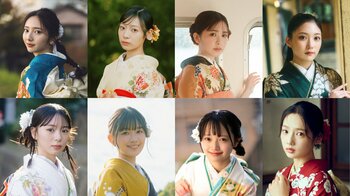 日向坂46・櫻坂46ら人気アイドル8名の“ハタチ”の振袖姿　谷口愛季、竹内希来里、宮地すみれらの輝きを収めたフォトブックが解禁