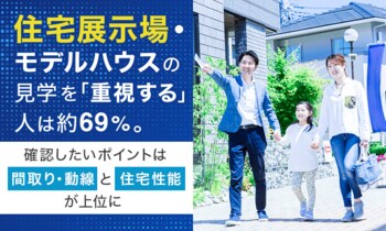 住宅展示場・モデルハウスの見学を「重視する」人は約69%。確認したいポイントは「間取り・動線」と「住宅性能」が上位に
