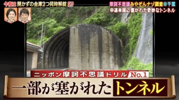入り口の半分以上が閉ざされた摩訶不思議なトンネルをみやぞんが調査！