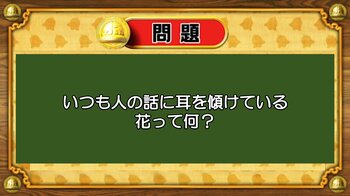 【おめざめ脳トレ】なぞなぞ！いつも人の話に耳を傾けている花は何でしょうか？【『クイズ！脳ベルSHOW』より】
