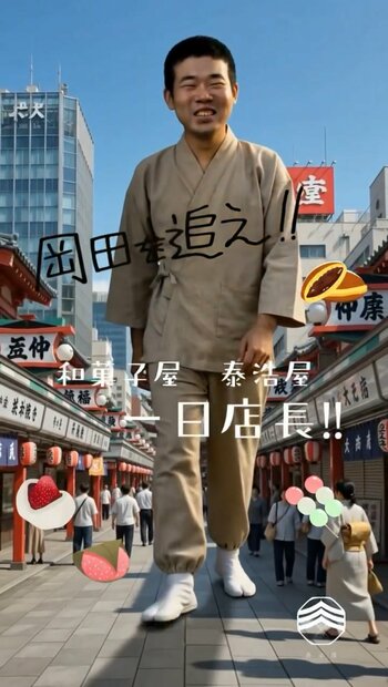 浅草・雷門近くの和菓子店「泰浩屋」が2026年7月13日リニューアルオープン。YouTubeチャンネル「岡田を追え!!」岡ちゃんの1日店長イベントも開催