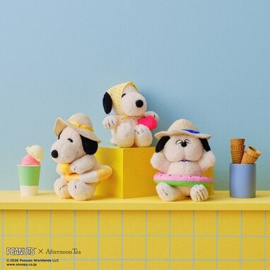 アフタヌーンティー　ピーナッツ　ぬいぐるみ　浮き輪　スヌーピー 浮き輪を持ったスヌーピーにキュン！見た目がキュートなぬいぐるみや夏