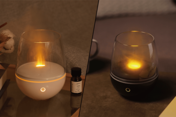 1台で2つの癒し体験。炎のゆらぎと霧の漂いが生む２種類の演出で、ムードに合わせて表情を変える「Aromist Glass（アロミスト グラス）」新発売