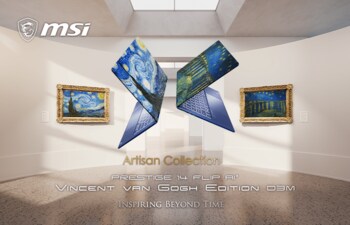 ゴッホが描いた二つの名画を、薄型ビジネスノートPCに「Prestige 14 Flip AI+ Vincent van Gogh Edition」2モデルを発売