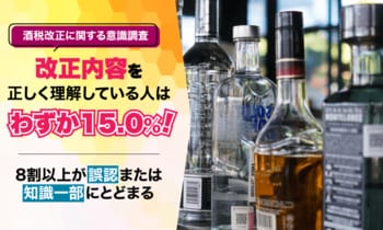 【酒税改正に関する意識調査】改正内容を正しく理解している人はわずか15.0%！8割以上が誤認または知識一部にとどまる
