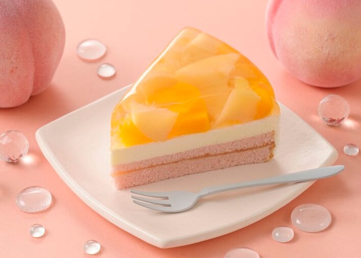 コージーコーナーから目にも涼しい桃スイーツ「桃涼み」シリーズが新登場! 白桃&黄桃にマンゴーも!2種類のキラキラ涼やかスイーツ