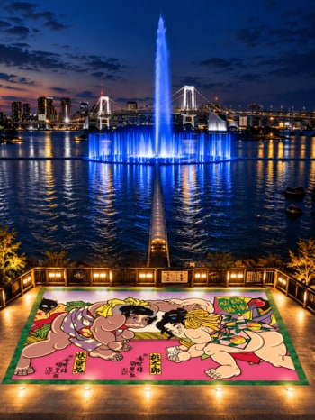 10月17日（土）～19日（月）「お台場インフィオラータ」開催決定！歌川国貞「桃太郎・快童丸取組図」が約25,000本のカーネーションで巨大花絵に。花絵を一緒につくる市民参加者100名を大募集！