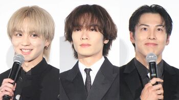 川村壱馬“デートセラピスト”役が「まだ抜けない…」RIKU、吉野北人と舞台挨拶に登壇