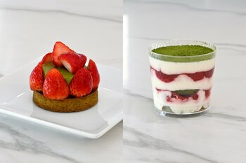 【nana’s green tea】自由が丘店限定、栃木県産苺「とちあいか」を使用　抹茶と合わせた春の限定スイーツ2種が3月1日より登場