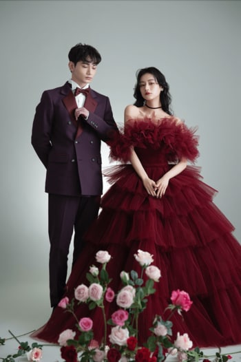 【aim札幌店】話題のaimオリジナルドレスを使用したロマンティックな最新ウェディングフォト