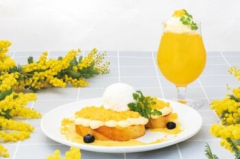 春限定『ミモザフレンチトースト』発売！クリームチーズカスタードとサクサククランブルをのせて
