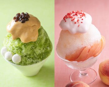 みなとみらいで味わう夏の風物詩。7月は芳醇に香る“西尾の抹茶”、8月はみずみずしい山梨県産“桃”純氷を使用した季節限定の「かき氷」が登場！